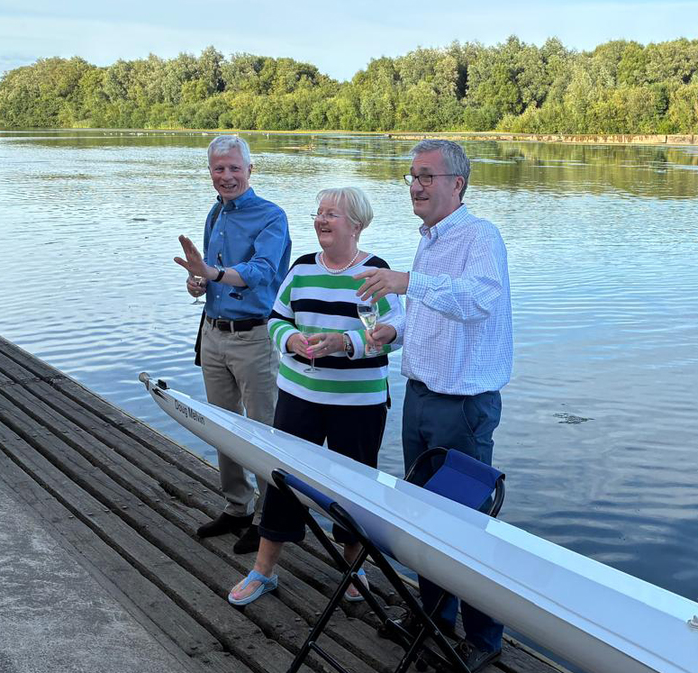 The Melvin family naming the Doug Melvin single scull