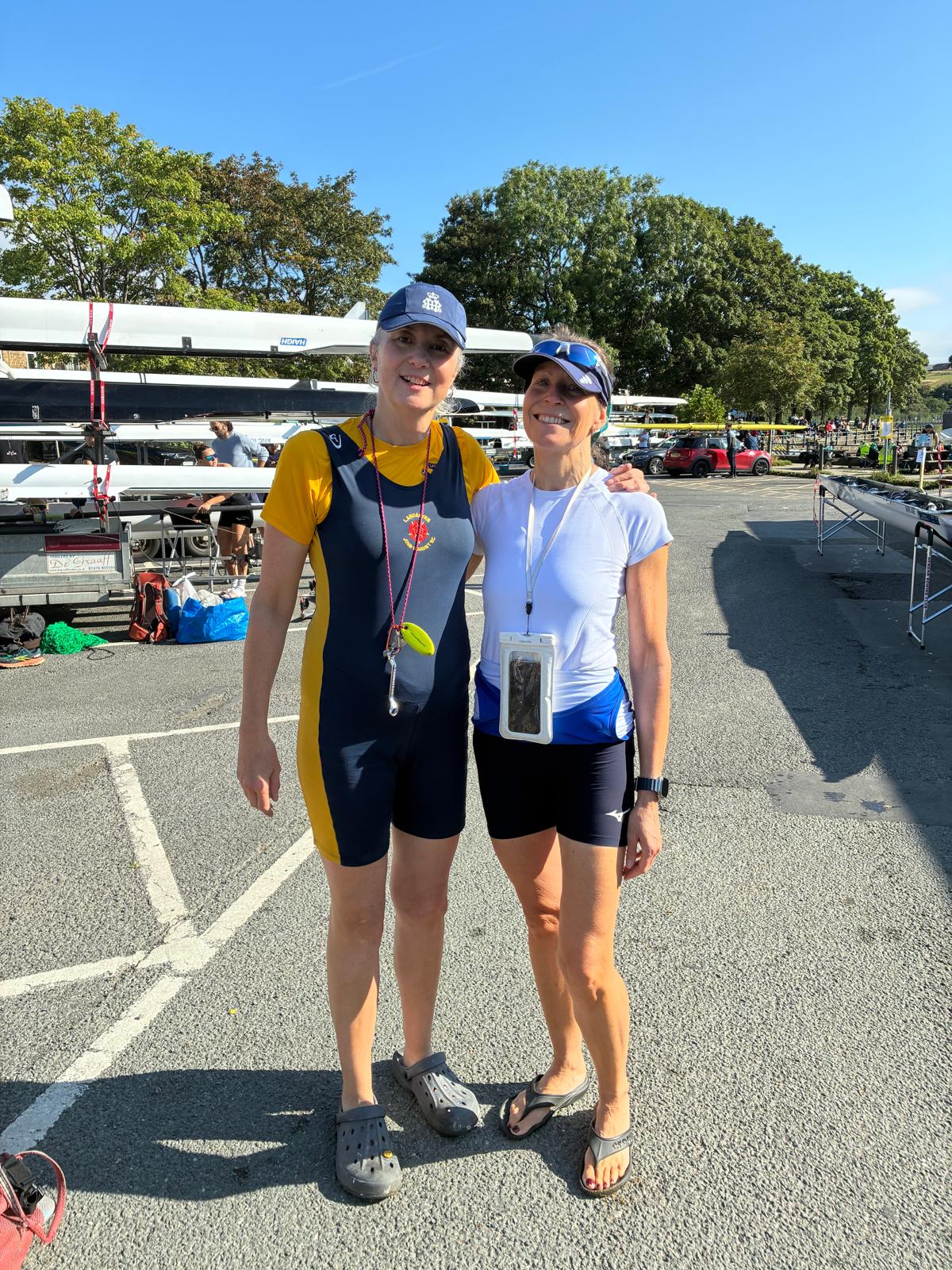 Emma with her opponent after racing her first single