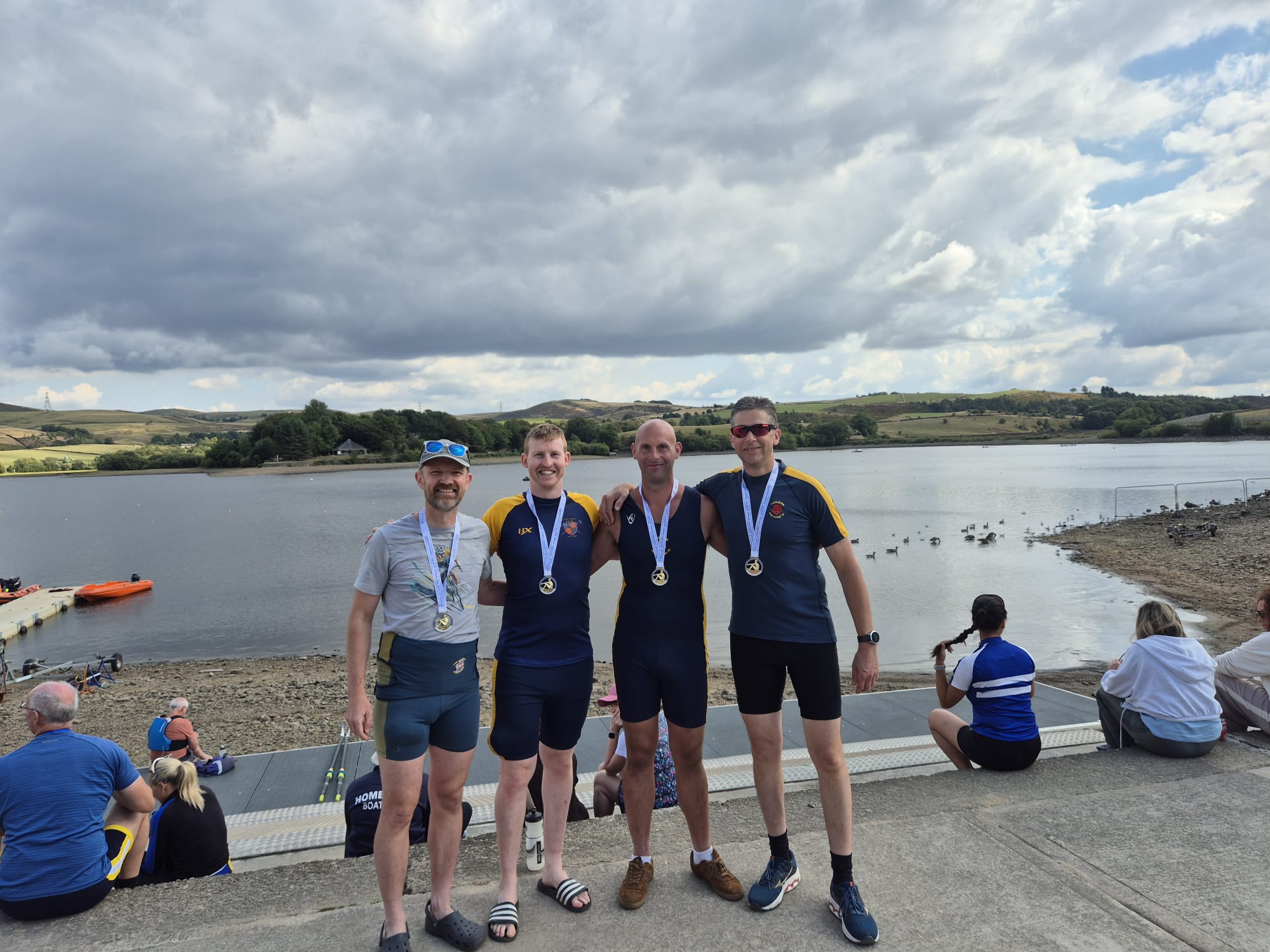 Steve Mark Jamie and Richie with their medals at Hollingworth Lake